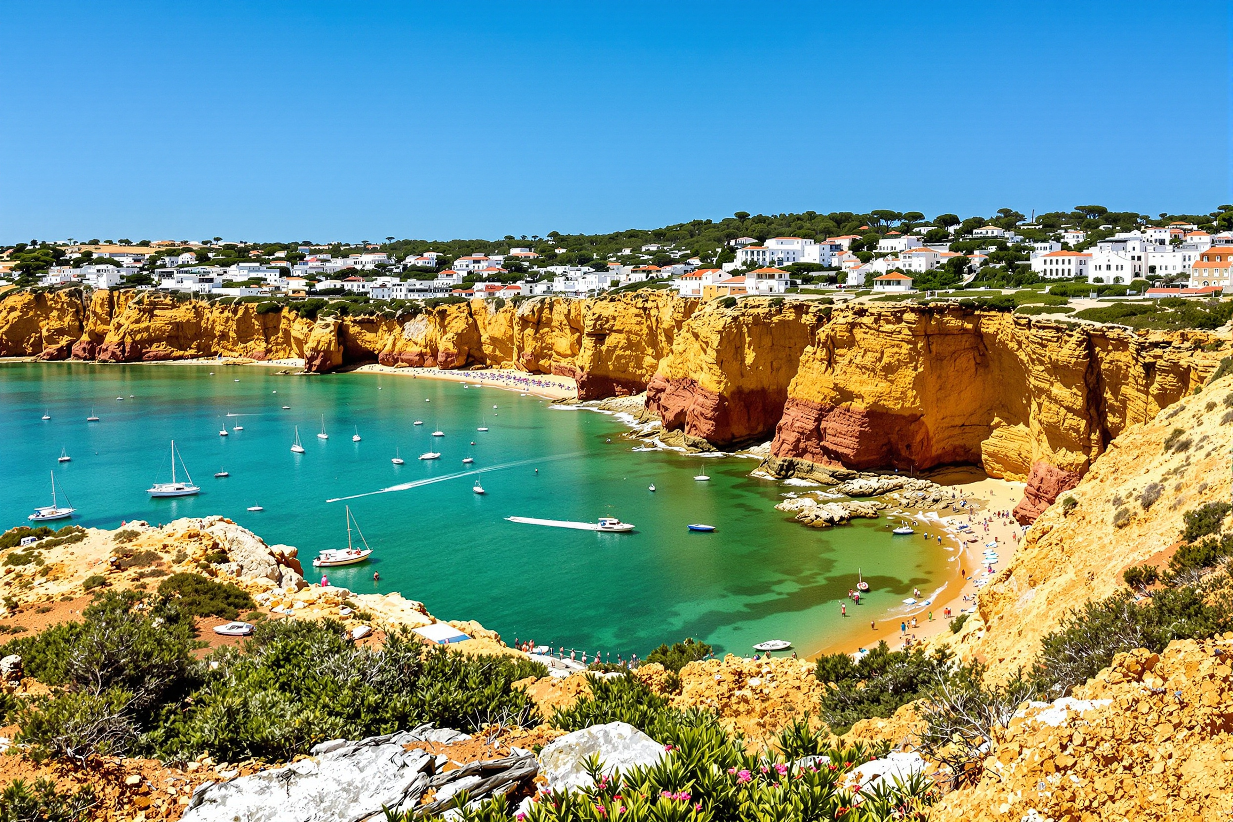 Côte portugaise panoramique avec plages et villages typiques