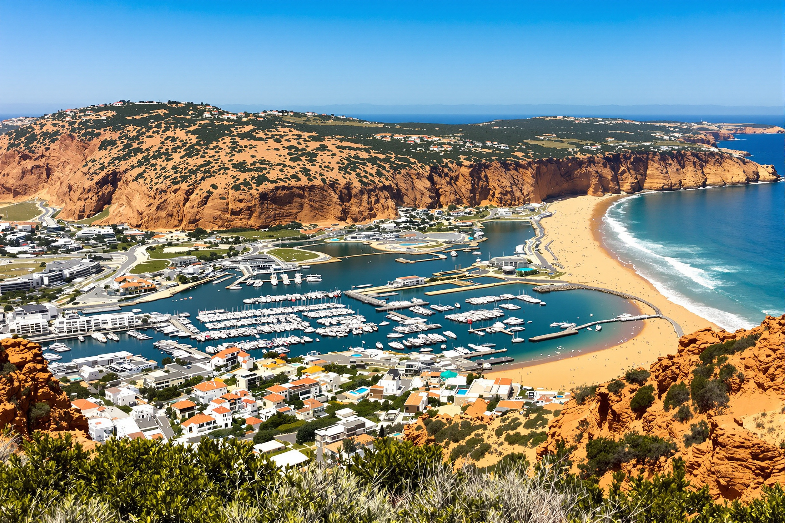 Vue panoramique des différentes régions côtières de l'Algarve
