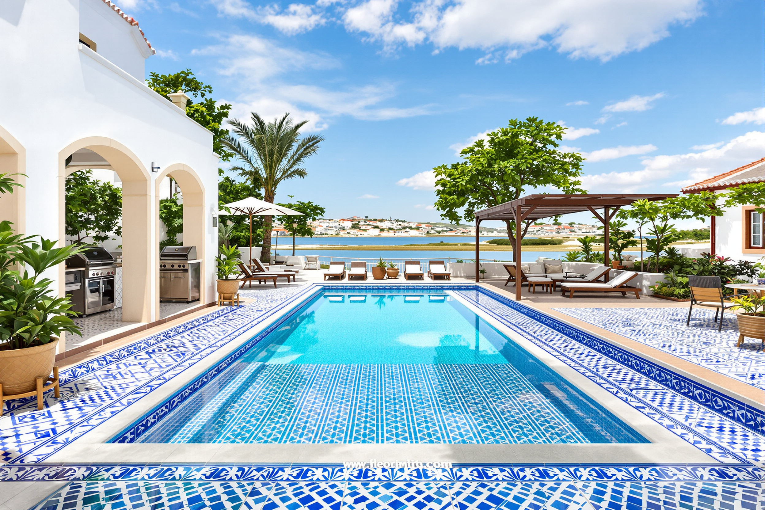 Piscine couloir de nage sur terrasse Casa Fuseta