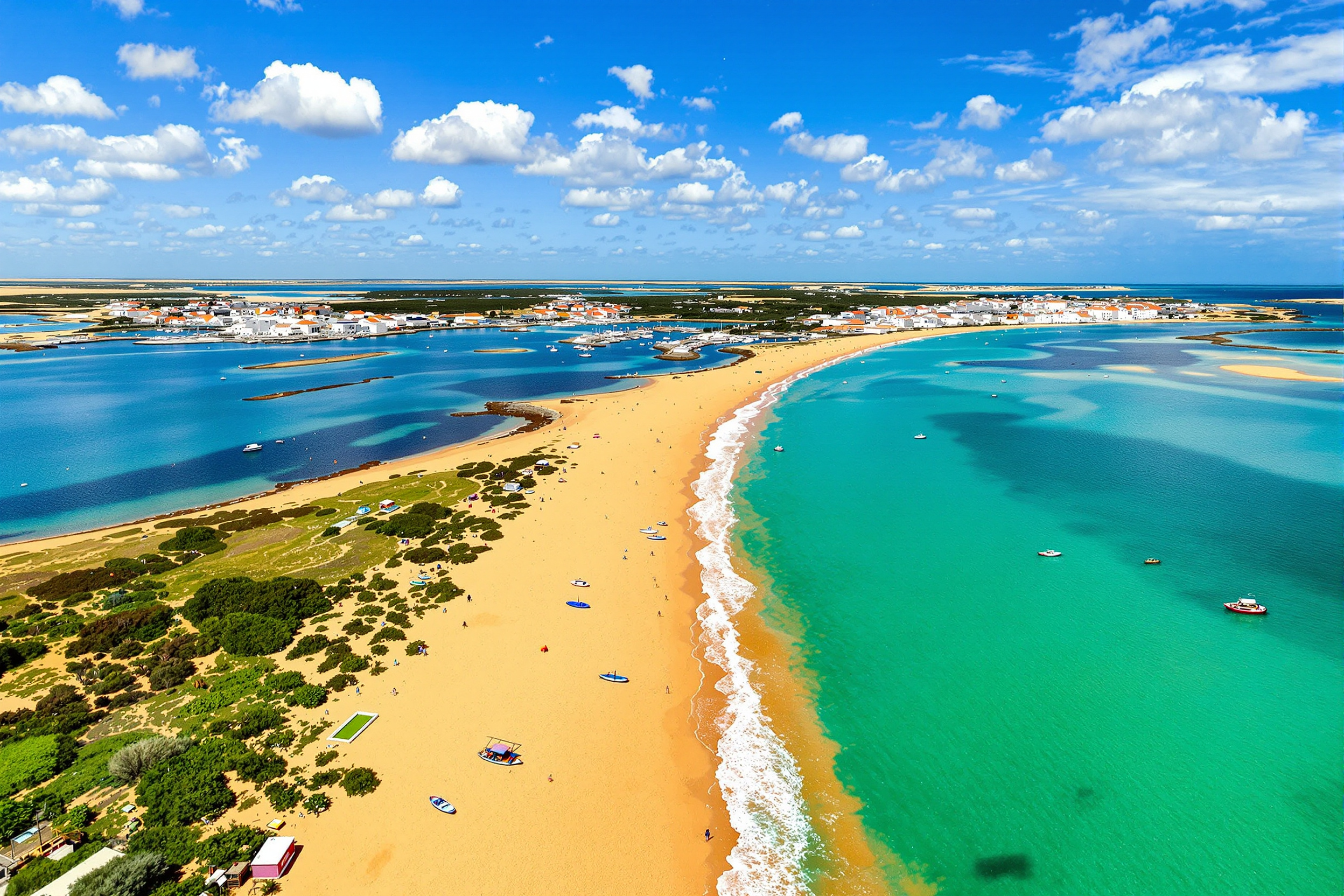 Plage préservée dans le parc naturel de la Ria Formosa en Algarve