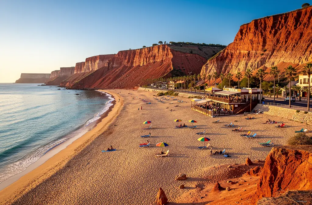Plage de Falésia avec falaises rouges