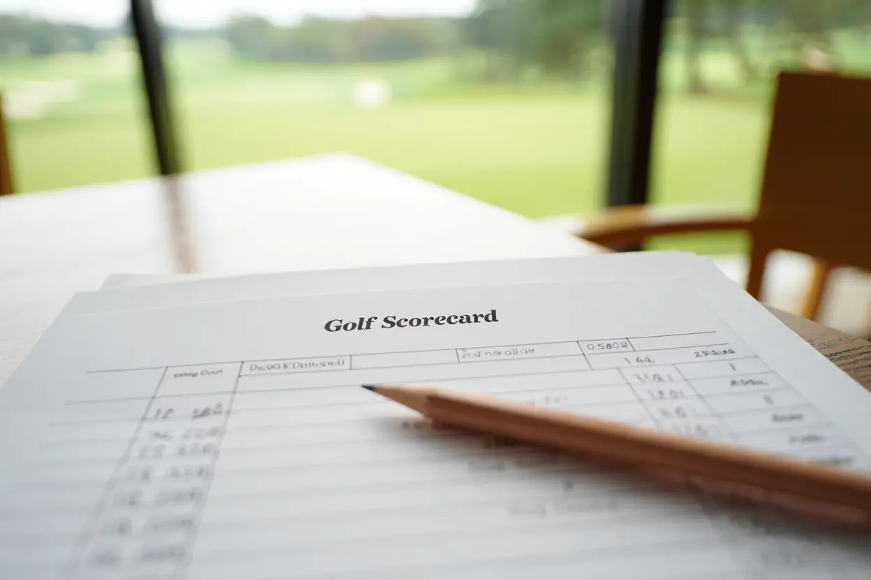 Golf scorecard at clubhouse