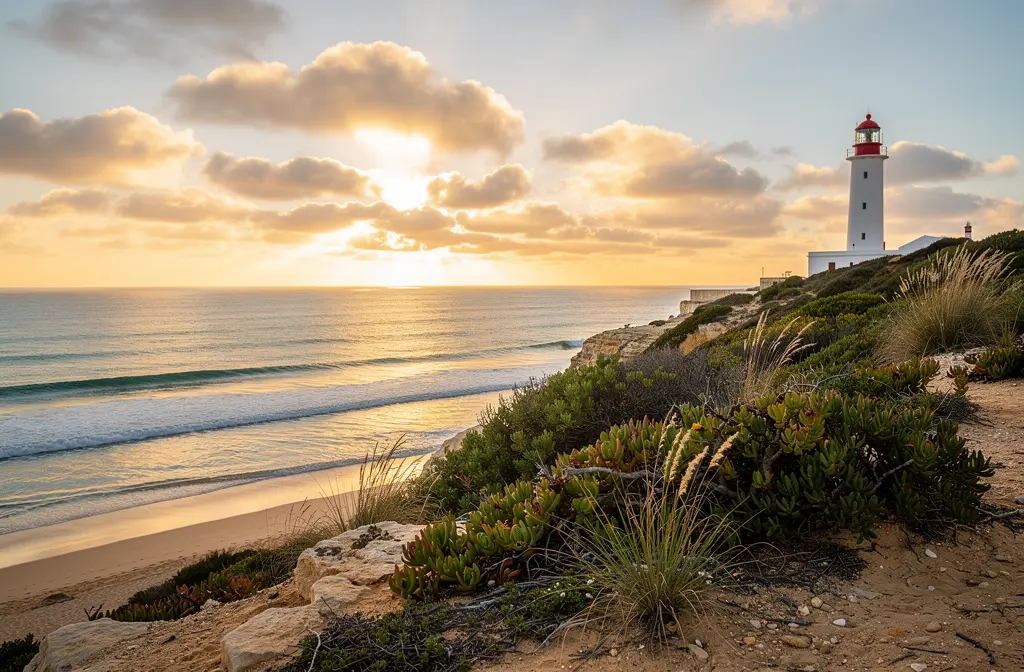 Algarve winter sunshine and coastal view